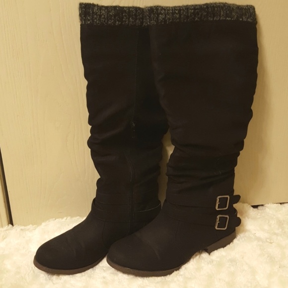 Justfab Pilar Black Sweater Cuff Tall 
